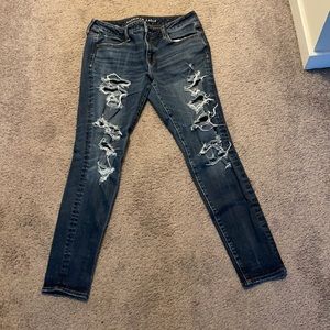 America Eagle super stretch distressed jeans size 10